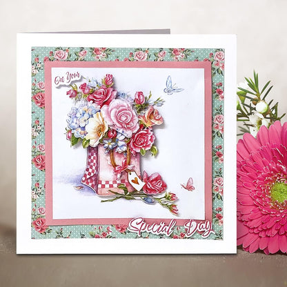 Katy Sue Designs Pretty Flowers 3D Die-Cut Decoupage Sheets for Card Making. A Pack of 24 Sheets of Floral-Themed Die Cuts for Card Making Supplies With Sweet Peas, Corn Poppies, Hydrangeas, & Pansies