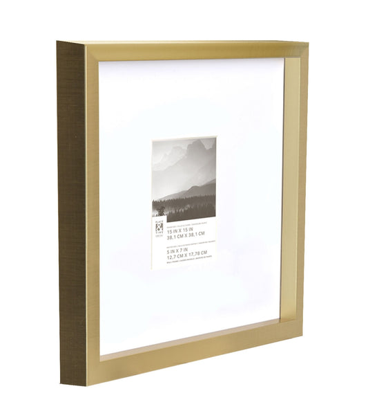 15" x 15" Matted to 5" x 7" Gold Wall Frame by Place & Time