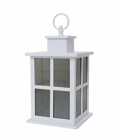 10" White LED Rustic Lantern by Place & Time