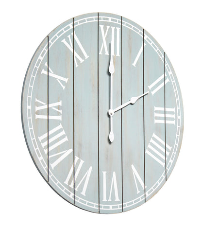 All The Rages Wood Plank 23" Large Rustic Coastal Wall Clock