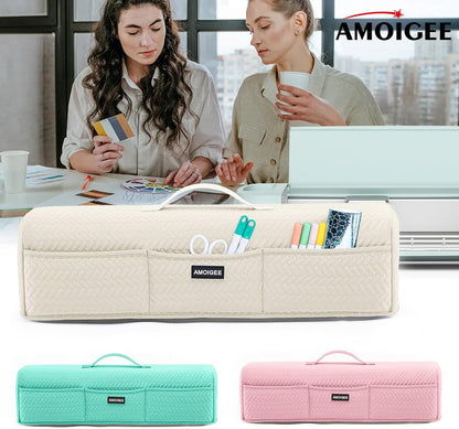 AMOIGEE Stretchy & Washable Dust Cover for Cricut Maker 4, Cricut Explore 4, Cricut Explore Air 2, Cricut Maker 3 – Die-Cut Machine Cover with Pockets for Cricut Accessories, Supplies & Tools