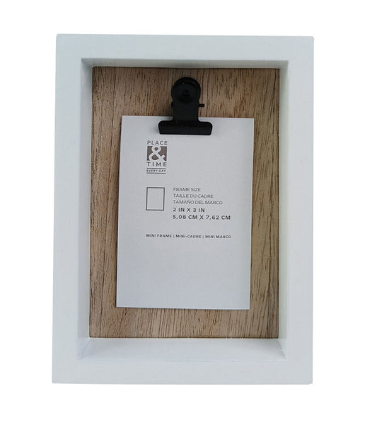 2" x 3" Wood Tabletop Picture Frame With Clip by Place & Time