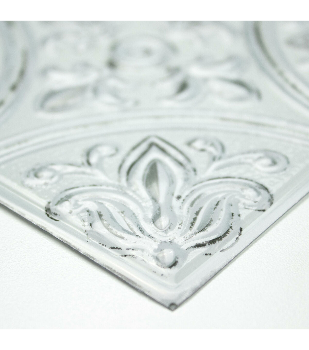 White Tin Peel & Stick Tile Backsplash
