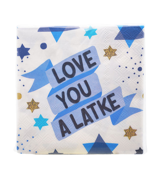 10" Hanukkah Love You a Latke Beverage Napkins 20pk by Place & Time