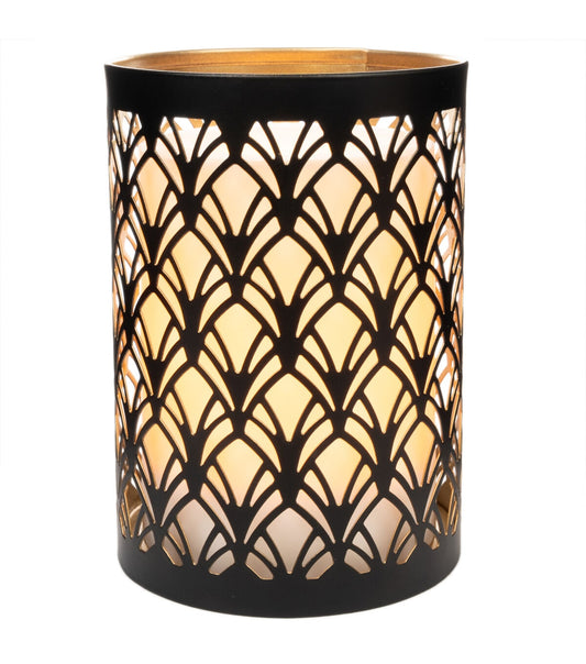 3.5" x 5" LED Black Geometric Metal Luminary Lantern by Place & Time