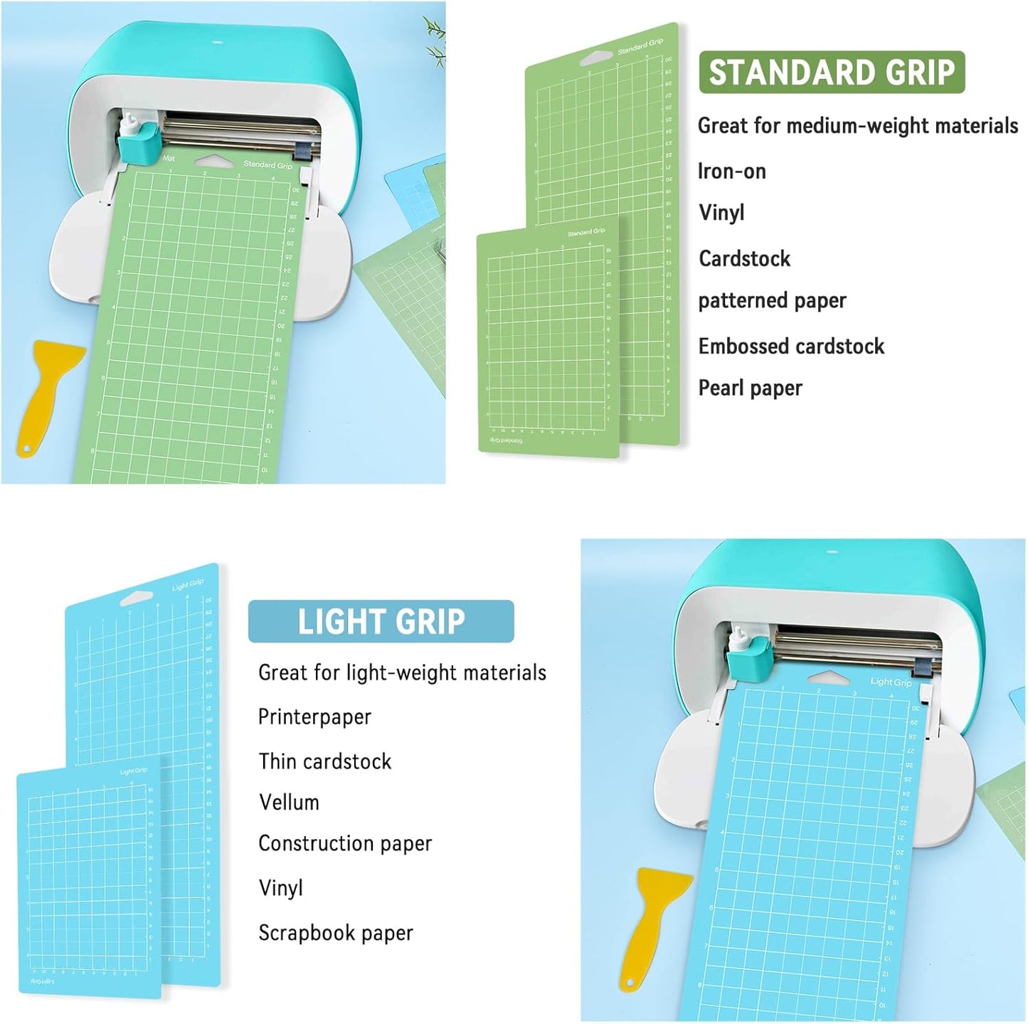 IModeur 10 Pack Cutting Mats - 12"x12" for Cricut Accessories - Explore Air 2/ Maker 2/3
