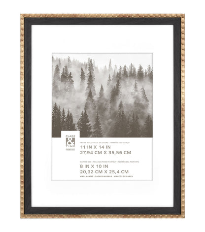 11" x 14" Matted to 8" x 10" Black & Brass Wall Frame by Place & Time