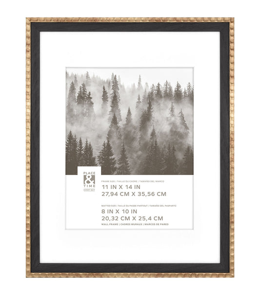 11" x 14" Matted to 8" x 10" Black & Brass Wall Frame by Place & Time