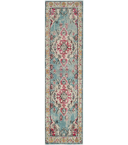 Safavieh Monaco 243 Lt. Blue / Fuchsia 2'2" X 8' Runner