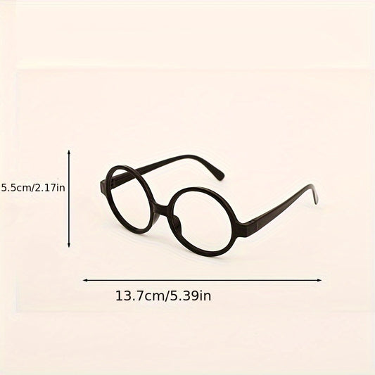 Monture de lunettes rondes style préppy, thème Renaissance, matériau plastique, petite taille vintage décorative