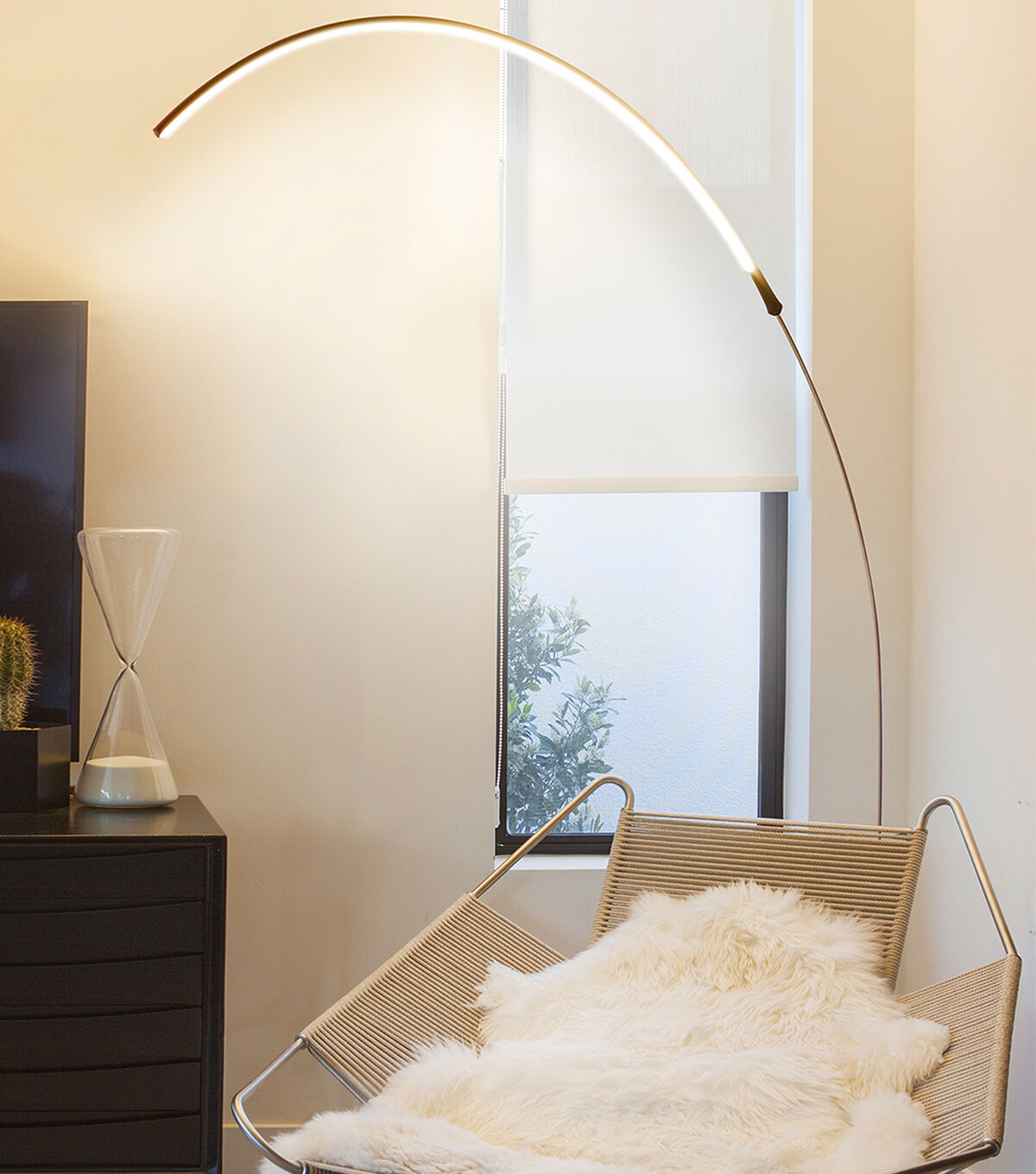 Brightech Sparq Arc LED Floor Lamp - Silver