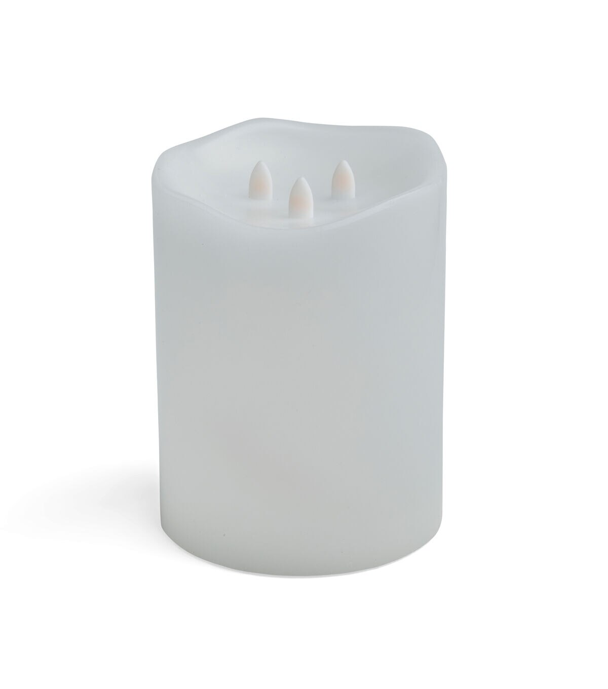 6" LED White Aurora Flame Wave Edge Pillar Candles by Hudson 43