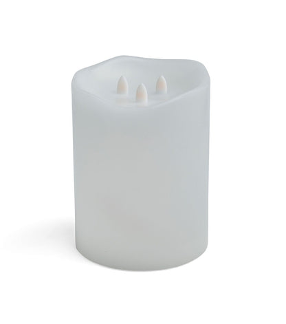 6" LED White Aurora Flame Wave Edge Pillar Candles by Hudson 43
