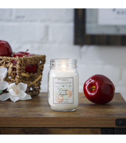 12oz Crisp Apple Scented Mason Jar Candle by Hudson 43