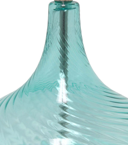 All The Rages 24" Wavy Glass Table Lamp With Linen Shade
