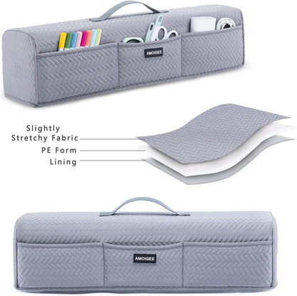 AMOIGEE Stretchy & Washable Dust Cover for Cricut Maker 4, Cricut Explore 4, Cricut Explore Air 2, Cricut Maker 3 – Die-Cut Machine Cover with Pockets for Cricut Accessories, Supplies & Tools
