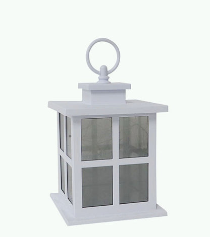 7" White LED Rustic Lantern by Place & Time