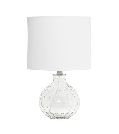 All The Rages 17.75" Clear Honeycomb Glass Table Lamp With White Shade