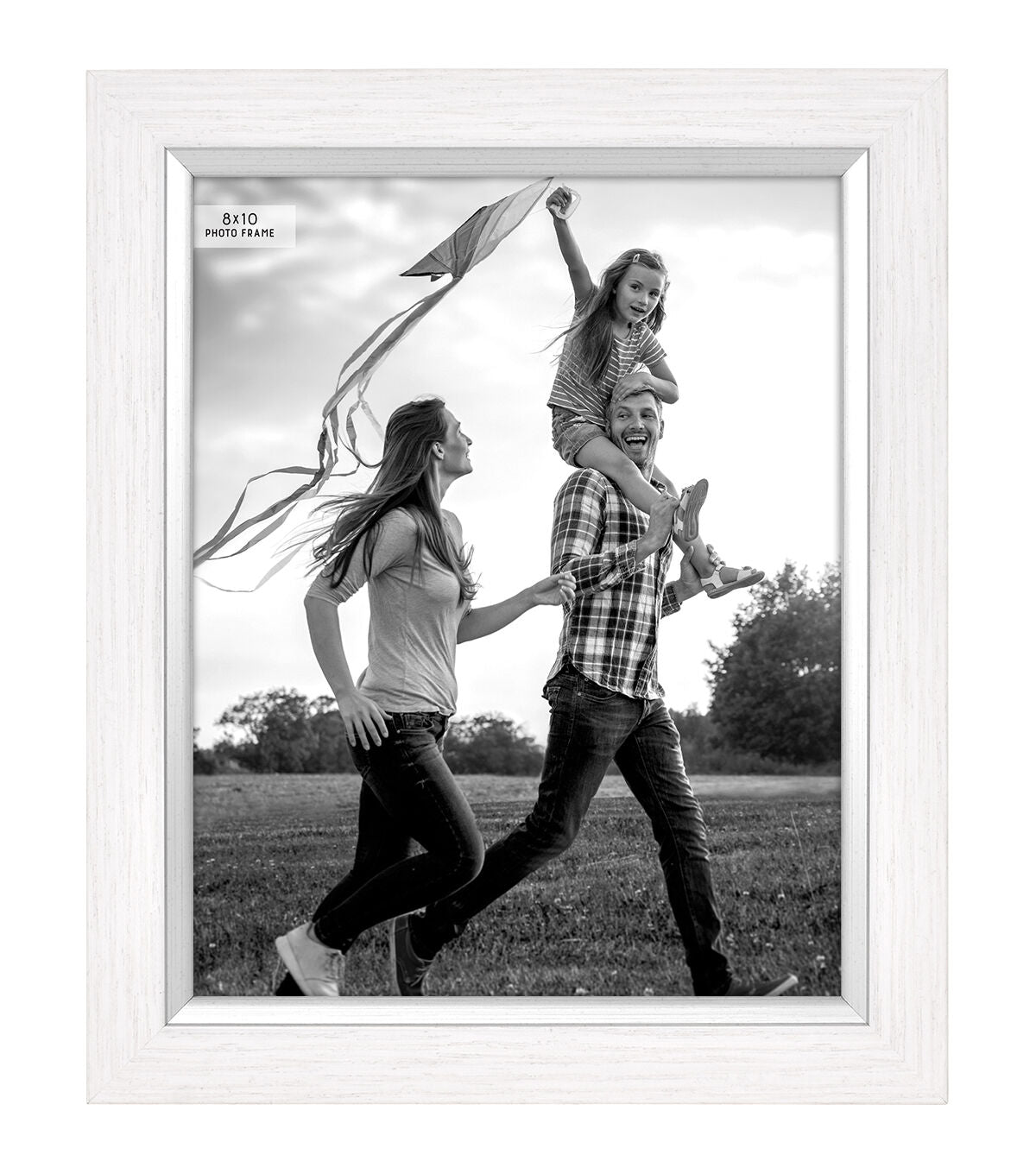 MCS 8" x 10" White & Silver Plastic Tabletop Picture Frame