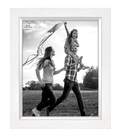MCS 8" x 10" White & Silver Plastic Tabletop Picture Frame