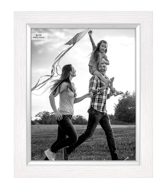 MCS 8" x 10" White & Silver Plastic Tabletop Picture Frame