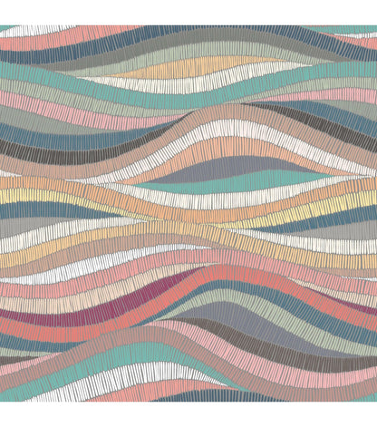 RoomMates 18" x 18' Multicolor Mosaic Waves Peel & Stick Wallpaper