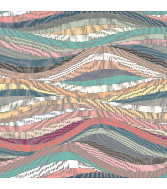RoomMates 18" x 18' Multicolor Mosaic Waves Peel & Stick Wallpaper