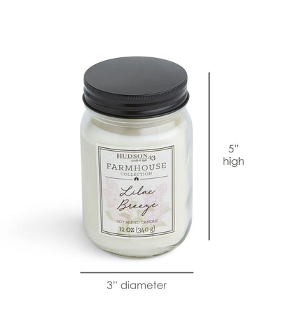 12oz Lilac Breeze Scented Mason Jar Candle by Hudson 43