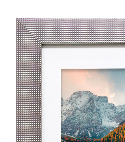 BP 11"x14" Matted to 8"x10" Silver Texture Bump Frame