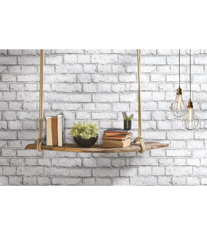 RoomMates White Brick Peelable Wallpaper White