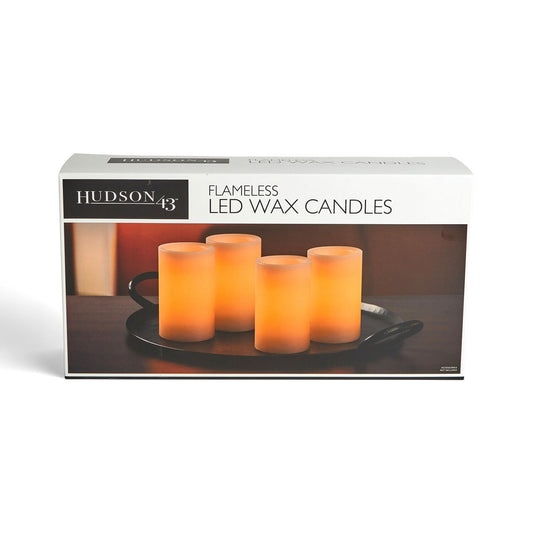 3" x 5" LED Wax Pillar Candle Set 4pk by Hudson 43