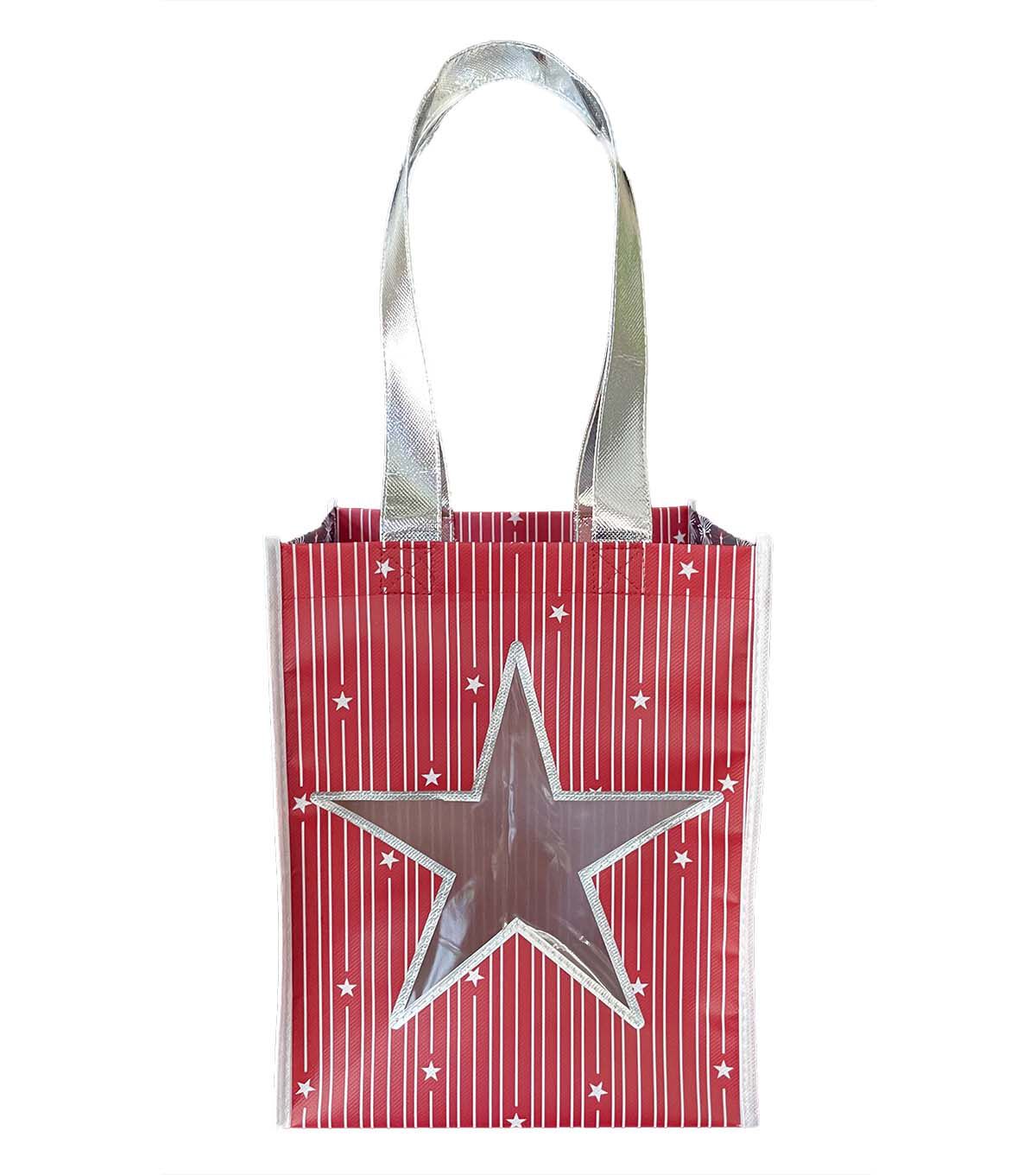 11.5" Patriotic Star Cutout Go Green Reusable Tote Bag by Happy