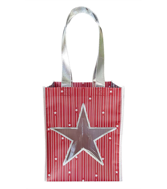11.5" Patriotic Star Cutout Go Green Reusable Tote Bag by Happy