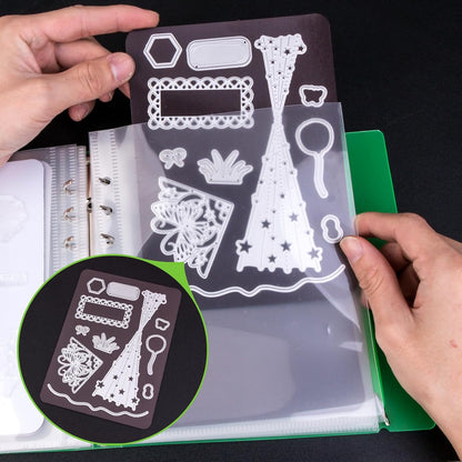 UNIMEIX 12 Pcs Magnetic Sheets for Die Storage with 1 Binder Cover, Stamp and Die Storage Pockets Die Cut Storage for Card Making Supplies(0.8 mm Thickness, Purple)