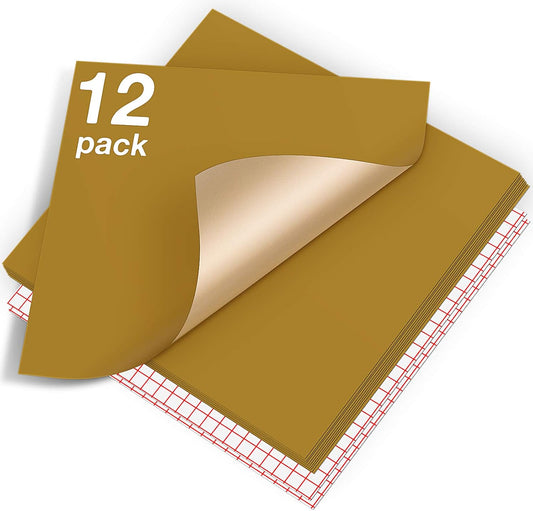 HTVRONT 70 Pack Vinyl for Cricut Machine, 57 Sheets 12" X 12" Permanent Adhesive Vinyl Sheets & 2 Cutting Mat & 10 Transfer Paper for Vinyl