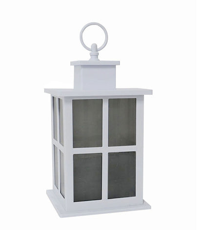 10" White LED Rustic Lantern by Place & Time