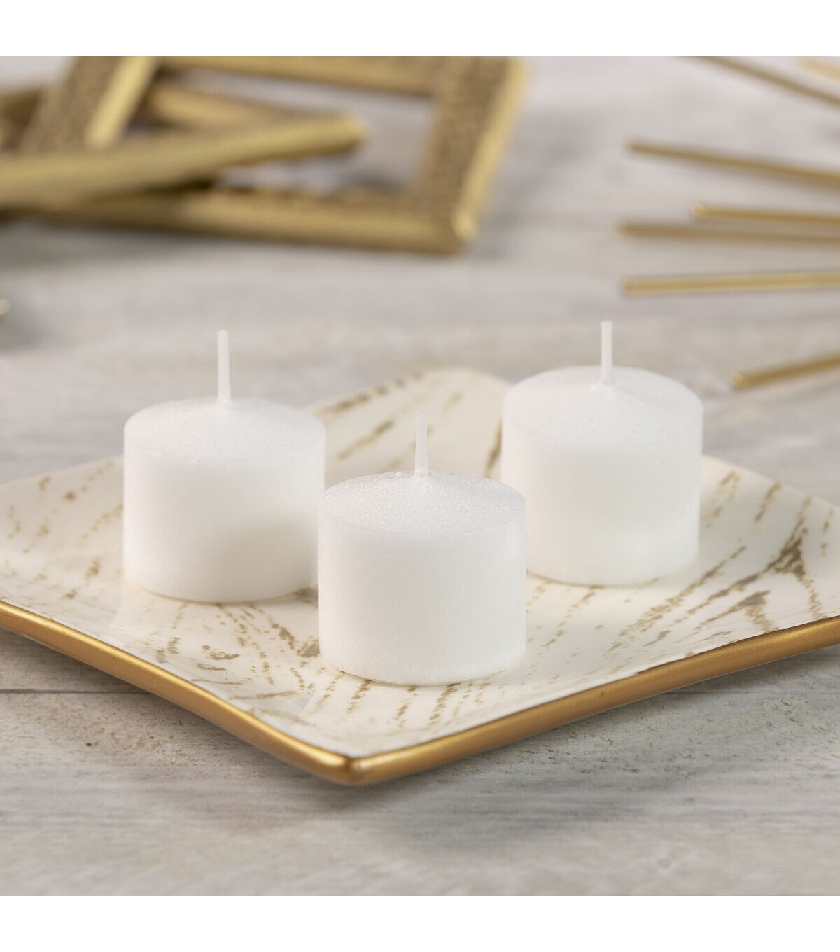 24pk White Unscented Votive Candle by Hudson 43