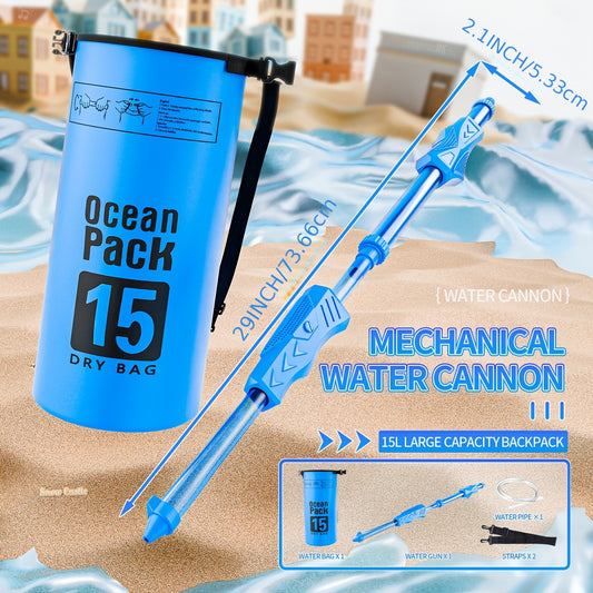 Grand canon d'eau mécanique à extraction pour les combats d'eau au parc, la plage, la piscine et les loisirs estivaux. Nouvelle jouet pour les enfants.