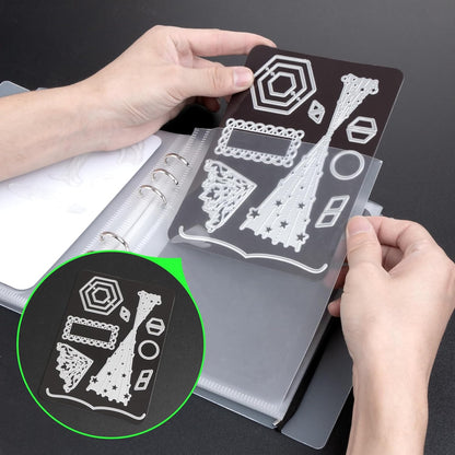 UNIMEIX 12 Pcs Magnetic Sheets for Die Storage with 1 Binder Cover, Stamp and Die Storage Pockets Die Cut Storage for Card Making Supplies(0.8 mm Thickness, Purple)