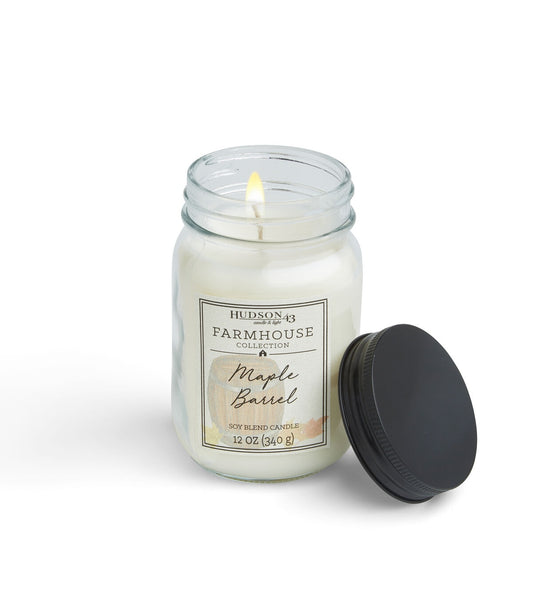 12oz Maple Barrel Scented Mason Jar Candle by Hudson 43