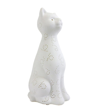 All The Rages Porcelain Kitty Cat Shaped Animal Light Table Lamp