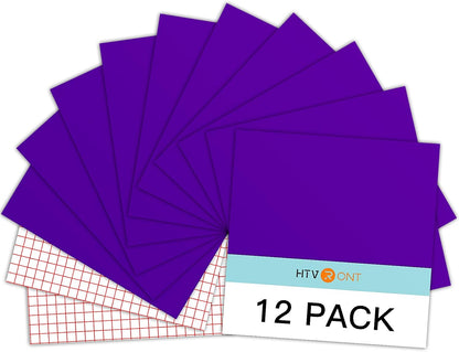 HTVRONT 70 Pack Vinyl for Cricut Machine, 57 Sheets 12" X 12" Permanent Adhesive Vinyl Sheets & 2 Cutting Mat & 10 Transfer Paper for Vinyl