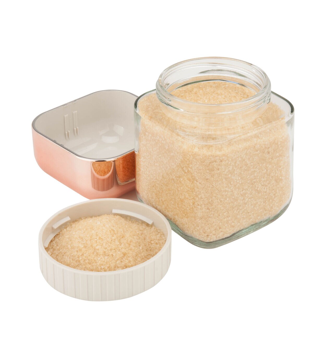 Honey Can Do 3pc Glass Storage Jar Set With Copper Lids