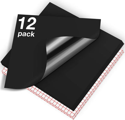 HTVRONT 70 Pack Vinyl for Cricut Machine, 57 Sheets 12" X 12" Permanent Adhesive Vinyl Sheets & 2 Cutting Mat & 10 Transfer Paper for Vinyl