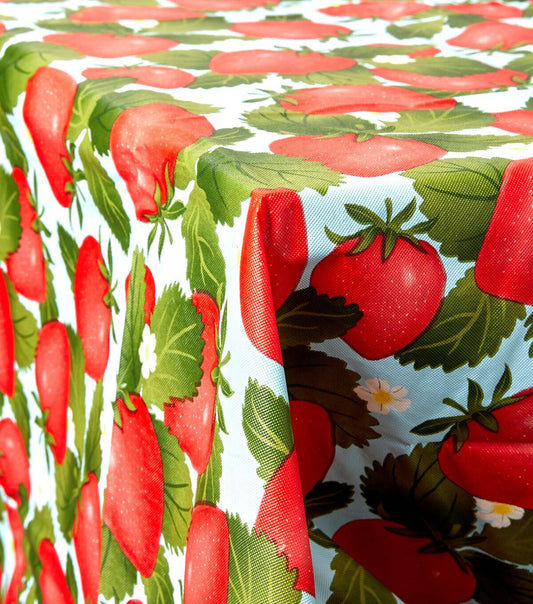 52" x 90" Summer Strawberries Tablecloth by Place & Time