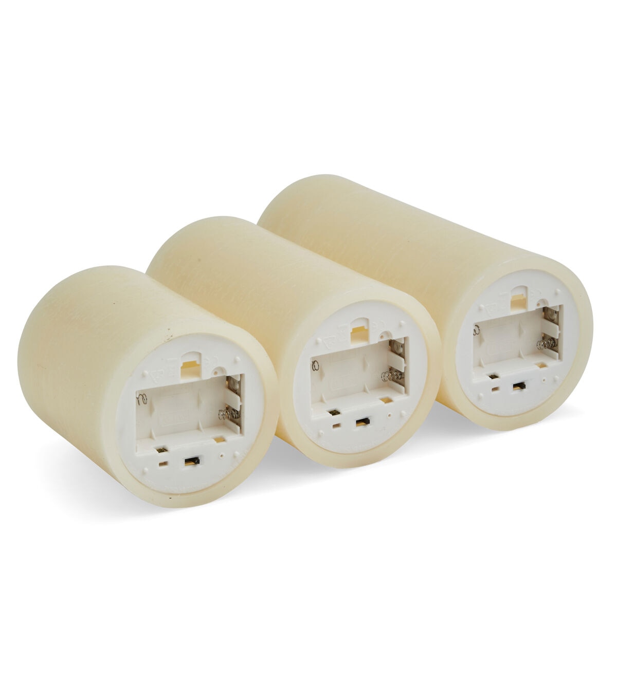 Flameless LED Wax Trio Pillar Candles with Timer Cream