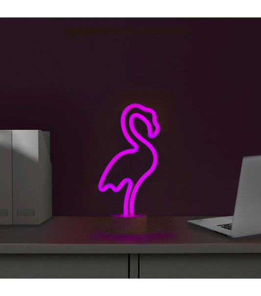 Northlight 11.5" Pink Flamingo LED Neon Style Table Sign