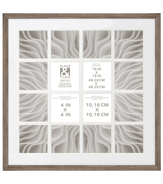 19" x 19" Natural 16 Photo Collage Frame by Place & Time