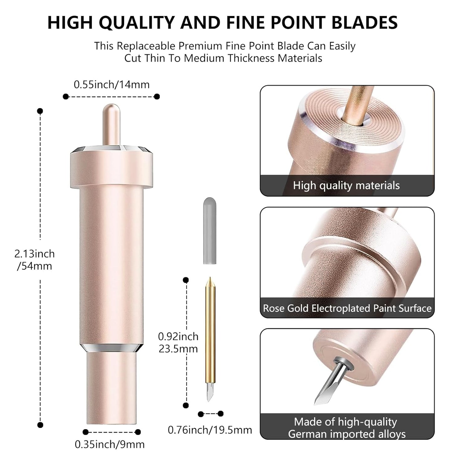 Deep Cut Blade for Cricut Maker 3/4/Maker/Explore 3/4/Air 2/Air/One/Venture,60° Deep Point Blade and Housing for Cutting Metallic/Genuine Leather, Craft/EVA Foam, Aluminum Foil, Magnetic Sheet,Etc