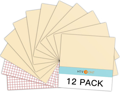HTVRONT 70 Pack Vinyl for Cricut Machine, 57 Sheets 12" X 12" Permanent Adhesive Vinyl Sheets & 2 Cutting Mat & 10 Transfer Paper for Vinyl